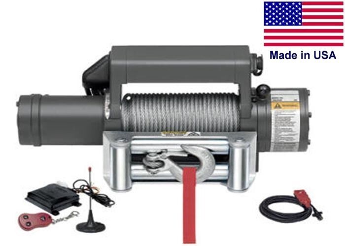 WINCH - Commercial - 12 Volt DC - 5.5 Hp - 9,500 Lb Cap - 90 Ft of 7/16" Cable