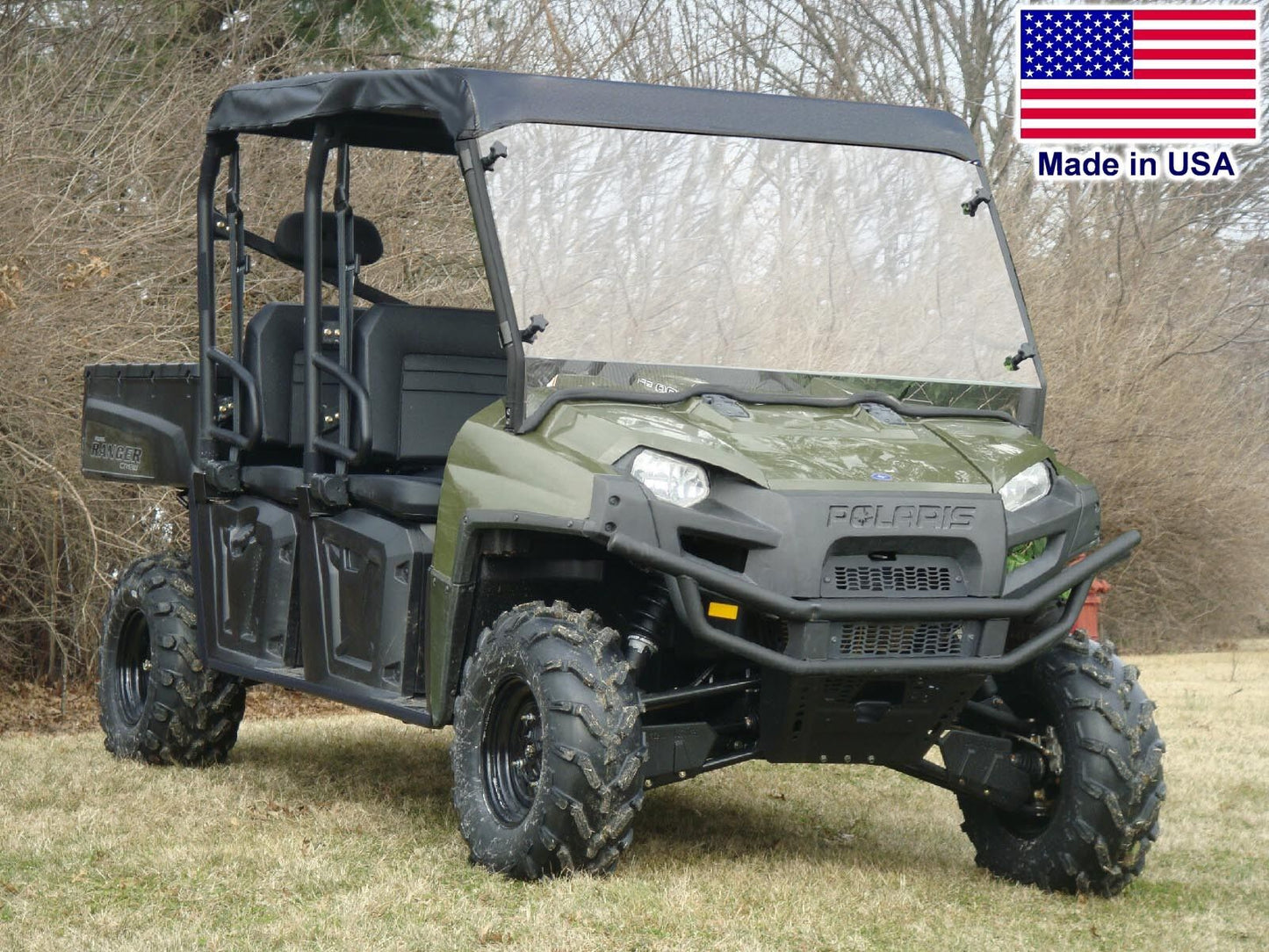 HALF Enclosure for Polaris Crew - HARD WINDSHIELD - Roof - Rear Window