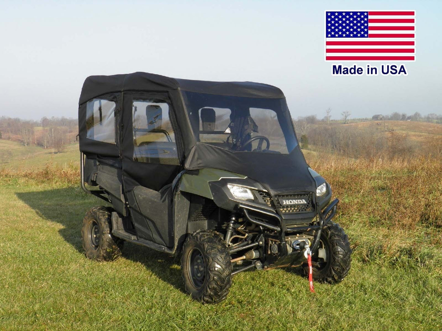 Honda 700-4 Full Enclosure - Vinyl Windshield, Roof, Doors, & Rear Window
