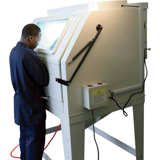 Abrasive Blaster Cabinet - 125 PSI - 20 CFM - 46" x 33" x 34" Area - 400 lbs Cap