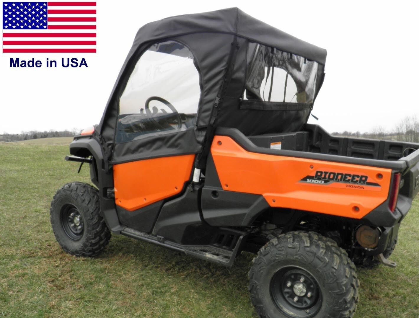 Enclosure for Honda Pioneer - VINYL WINDSHIELD, HALF DOORS, CANOPY, REAR WINDOW