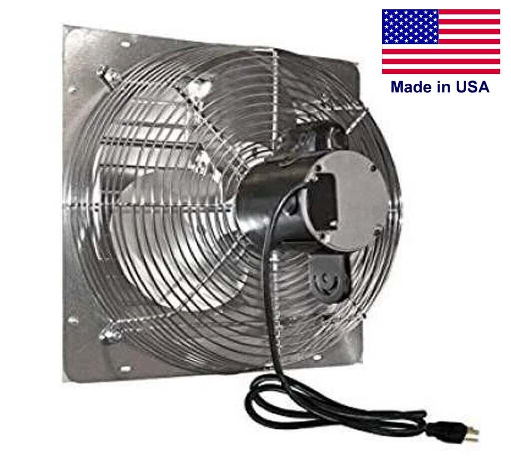 20" Shutter Exhaust Fan - 4220 CFM - 115 V - 3 Speed - Direct Drive - Aluminum