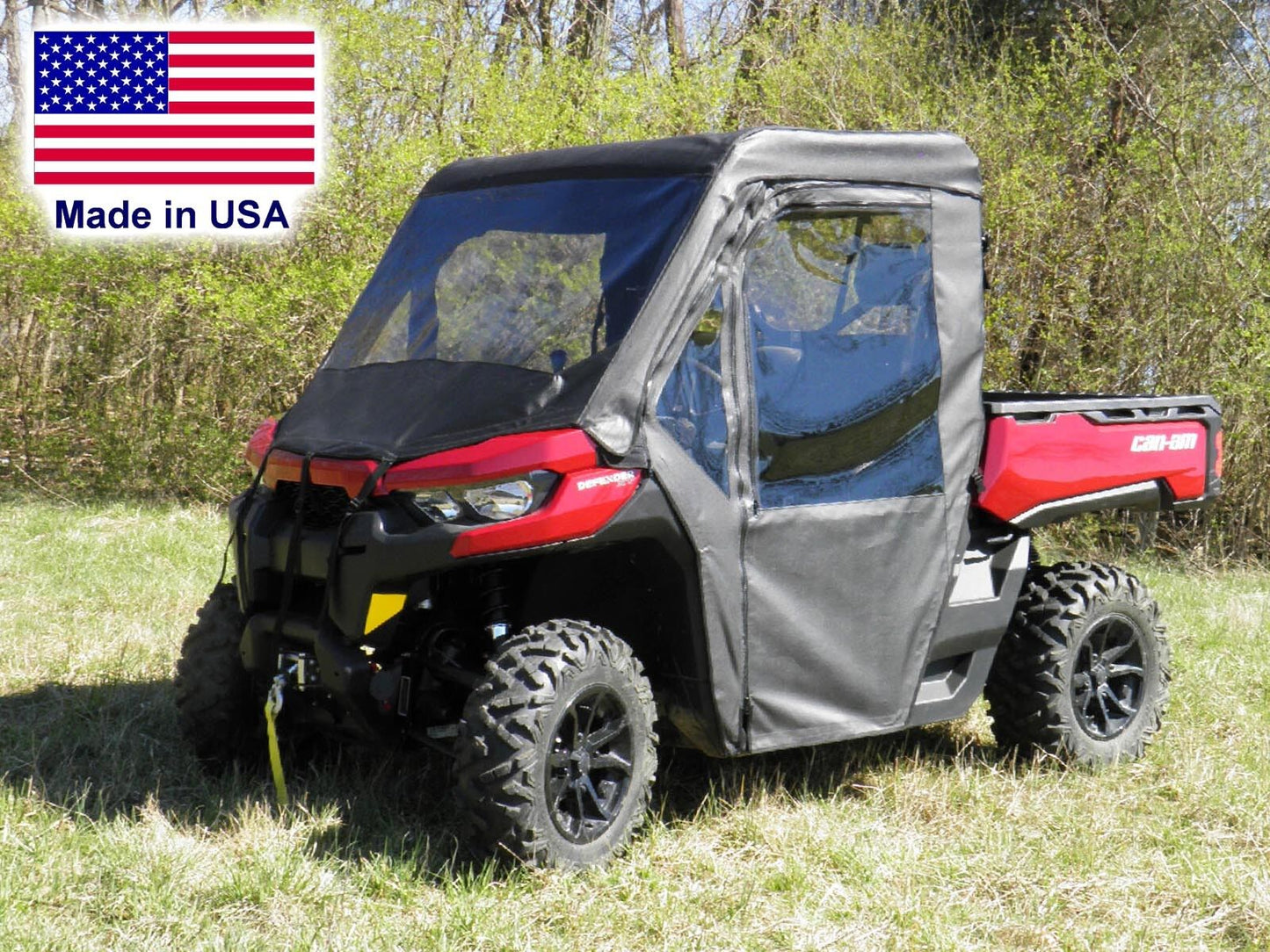 Can-Am Defender Full Enclosure - Vinyl Windshield, Roof, Doors, & Rear Window