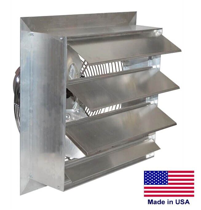 12" Shutter Exhaust Fan - 1640 CFM - 1/4 HP - 115 Volts - 1 Phase - 3 Blades
