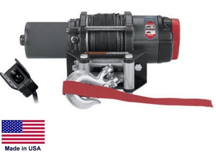 WINCH - Heavy Duty - 12 Volt DC - .9 Hp - 2,500 Lb Cap 50 Ft of 3/16" Synthetic