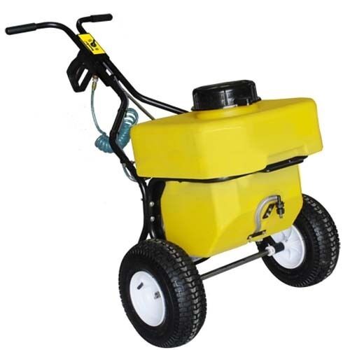 12 Gallon Salt Spreader - Push Behind - Hand Wand - 12 Volts - 100 Lbs Capacity
