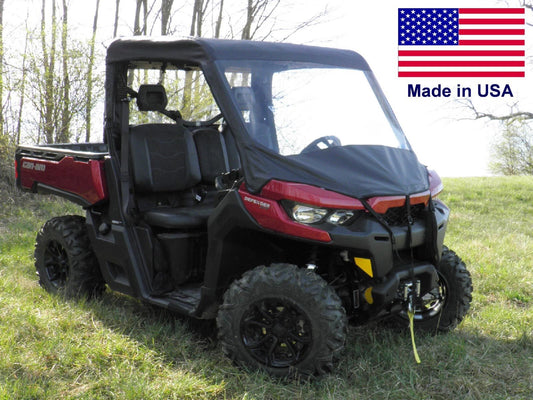 ROOF & VINYL WINDSHIELD Combo for Can Am Defender - Soft Material