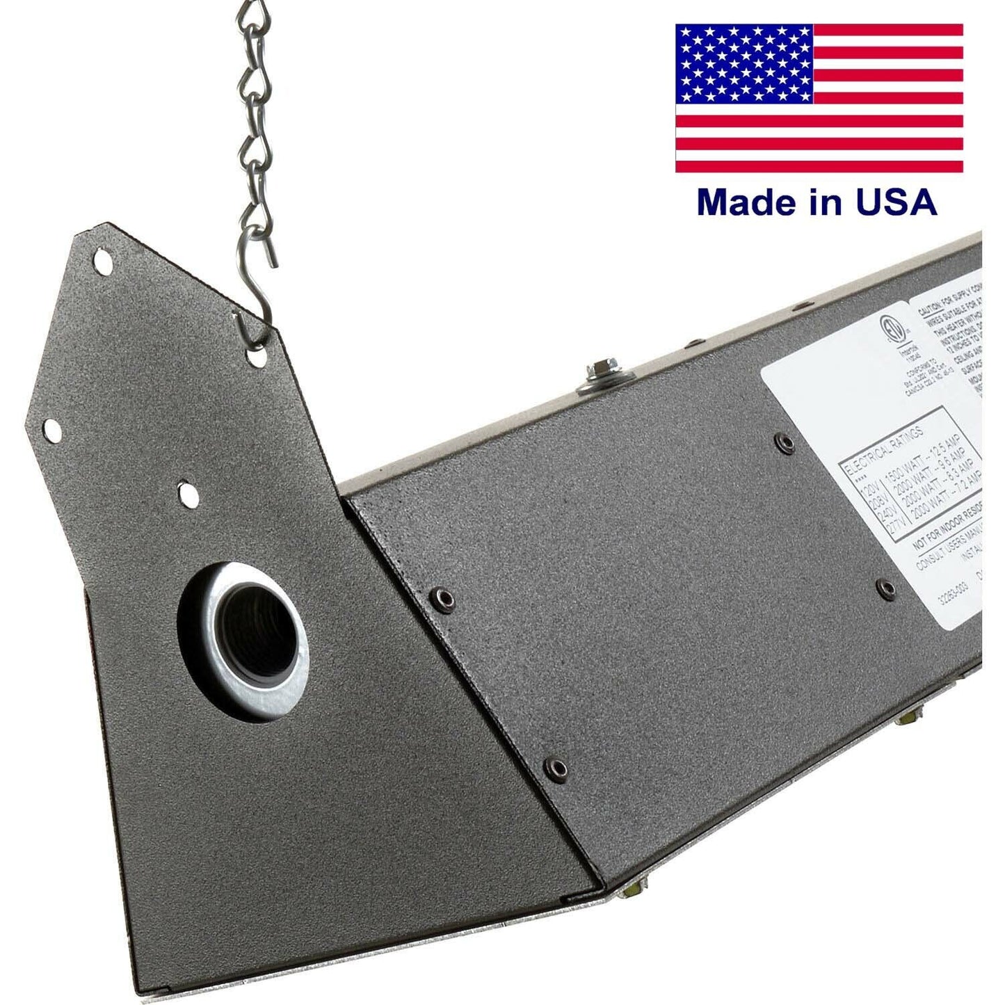 Infrared Heater - 6826 BTU - 230 V - 260 Sqft - Indoor Outdoor - Quartz - Brown