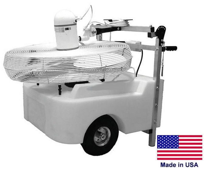 30" MISTING FAN - Cart Mounted - 7090 CFM - 120 Volts - 1/3 Hp - 22 Gallons