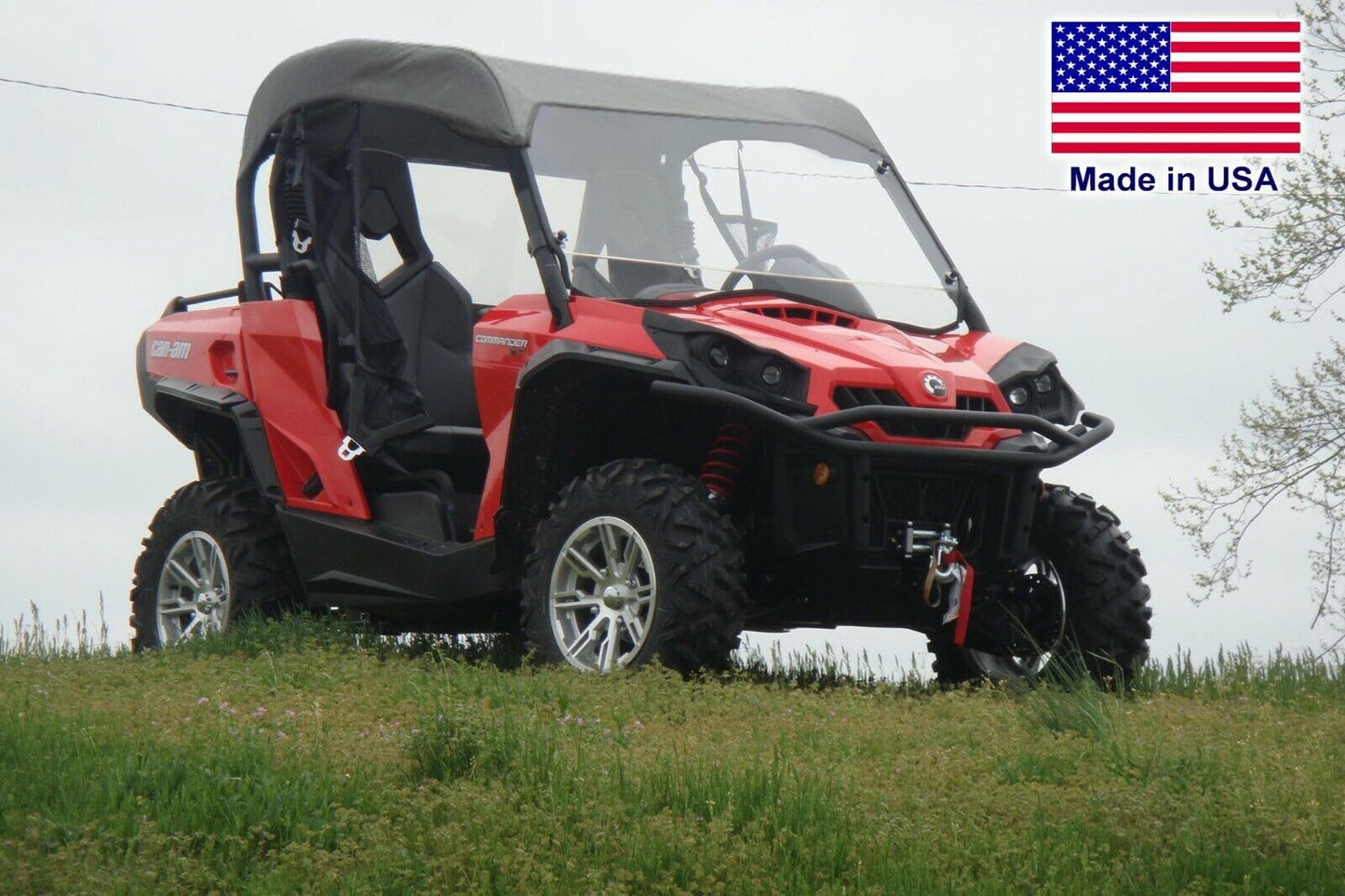 HARD WINDSHIELD & ROOF for Can Am Commander - Soft Top - Heavy Duty - Commercial
