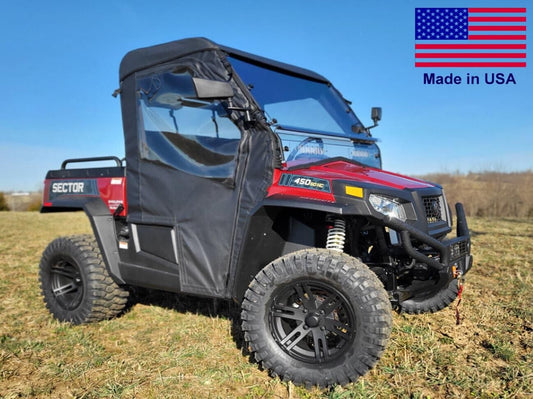 FULL ENCLOSURE for Hisun Sector - Hard Windshield, Roof, Doors, & Rear Window