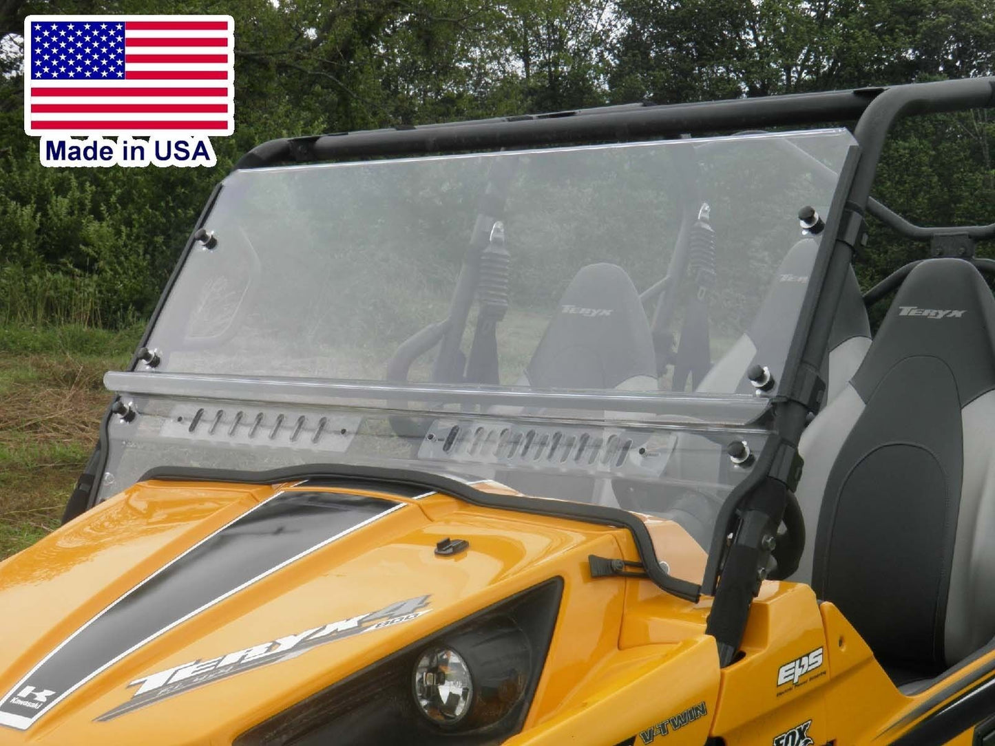 HARD WINDSHIELD for Kawasaki Teryx 4 - Travels Highway Speeds - Polycarbonate