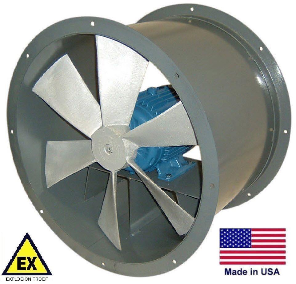 TUBE AXIAL DUCT FAN - Explosion Proof - Direct Drive - 12" - 115/230V 1,180 CFM