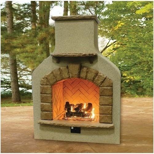 Designer Outdoor Fireplace - Propane & Natural Gas - Crystal Fire & Log Set