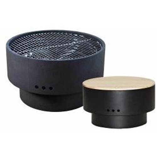 24" Round Fire Pit & Wooden Top - Table - Outdoor Heating - Custom - Designer