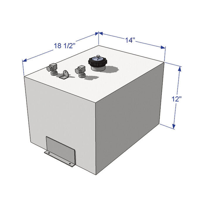 Marine Fuel Tank - 13 Gallon - Rectangle - Boat, Generator, Pressure Washer