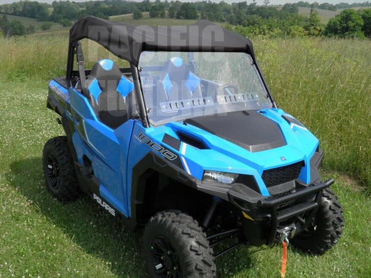 ROOF & HARD WINDSHIELD for Polaris General - Withstands Highway Speed - Soft Top