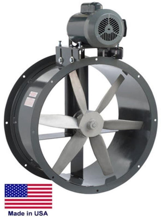 34" TUBE AXIAL DUCT FAN - 13,695 CFM - 230/460V - 3 Phase - Belt Driven - 1.5 Hp