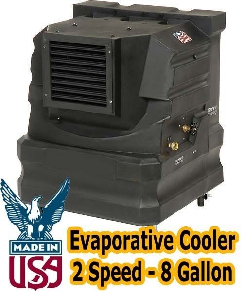Portable Evaporative Cooler - Direct Drive - 2 Speed - 8 Gallon - Industrial