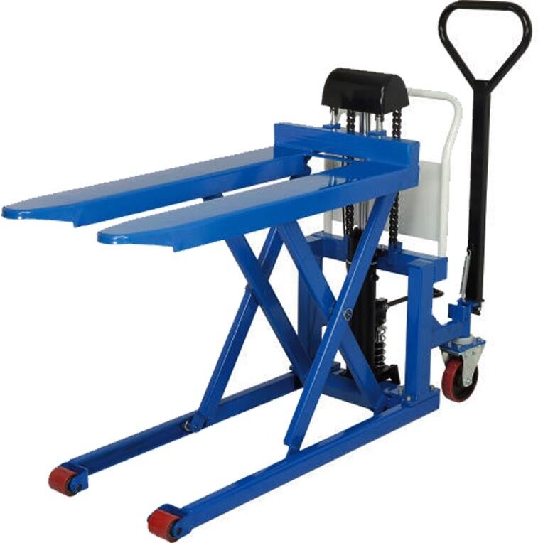 PALLET JACK & LIFT - Foot Operated - 2200 lbs Cap - 44" x 27" Fork - 33" Raised