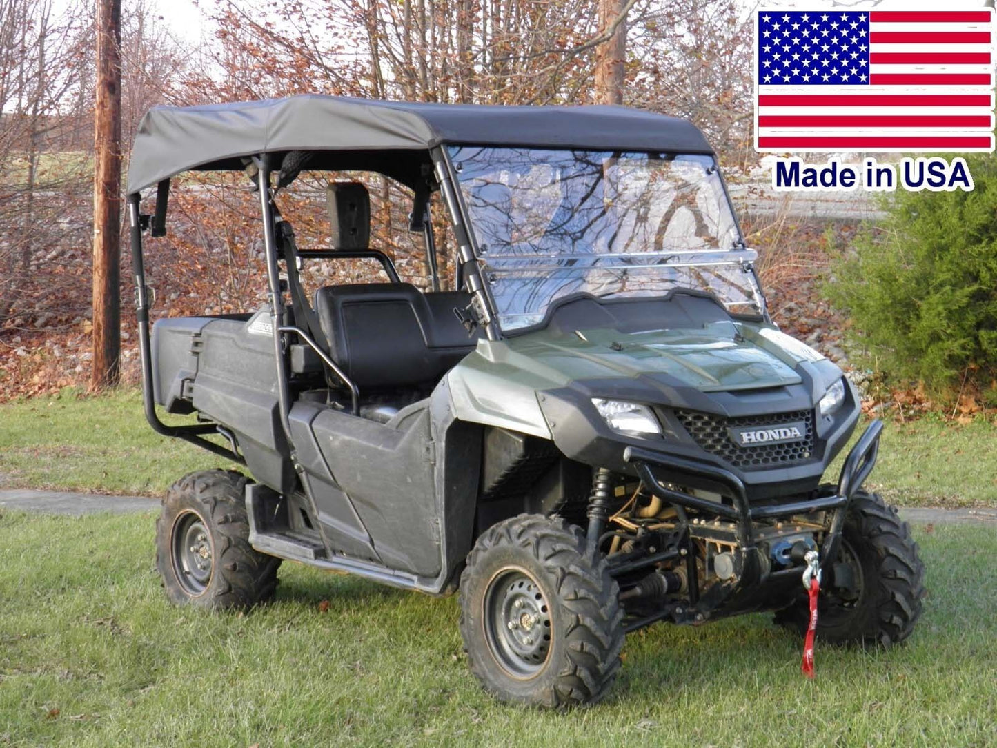 HALF ENCLOSURE for Honda Pioneer 700-4 - HARD WINDSHIELD, Roof & Rear Window