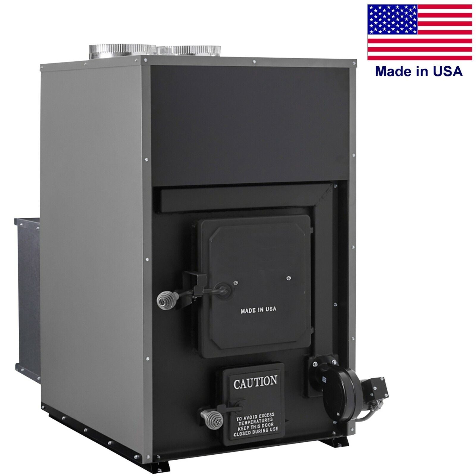 Wood Burning FURNACE - 130,000 BTU - 2,000 sqft - 1500 CFM - Digital T ...