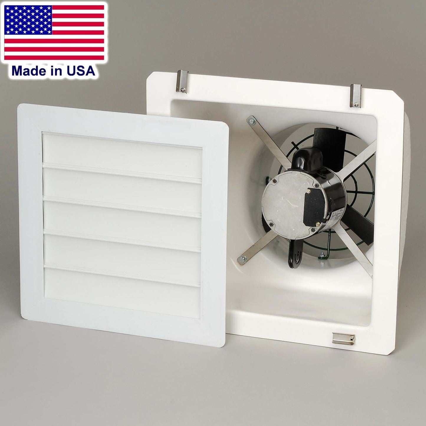 20" Fiberglass Exhaust Fan - 3,110 CFM - 115/230V - 1 Ph - Poly Blades & Shutter