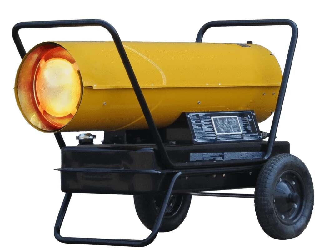 Portable Radiant Heater - 190,000 BTU - 4,750 Sqft - Forced Air - Multi Fuel