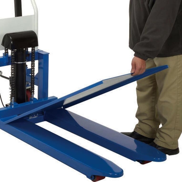 PALLET JACK & LIFT - Foot Operated - 2200 lbs Cap - 44" x 20" Fork - 33" Raised