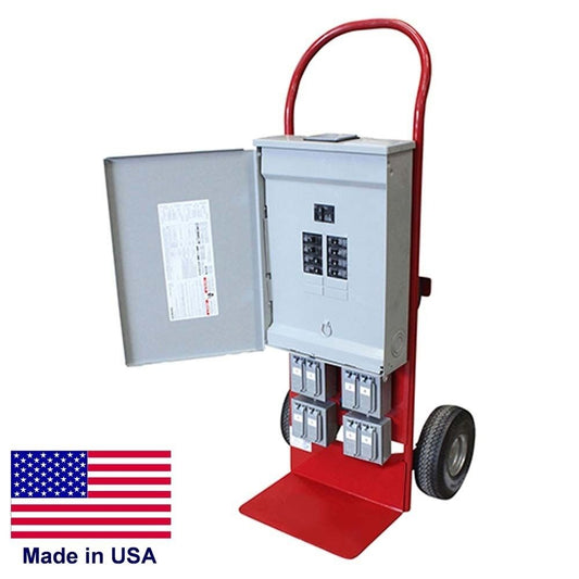 Portable Power Supply Distributor Cart - 240V to 120V Stepdown - 100 Amp Breaker