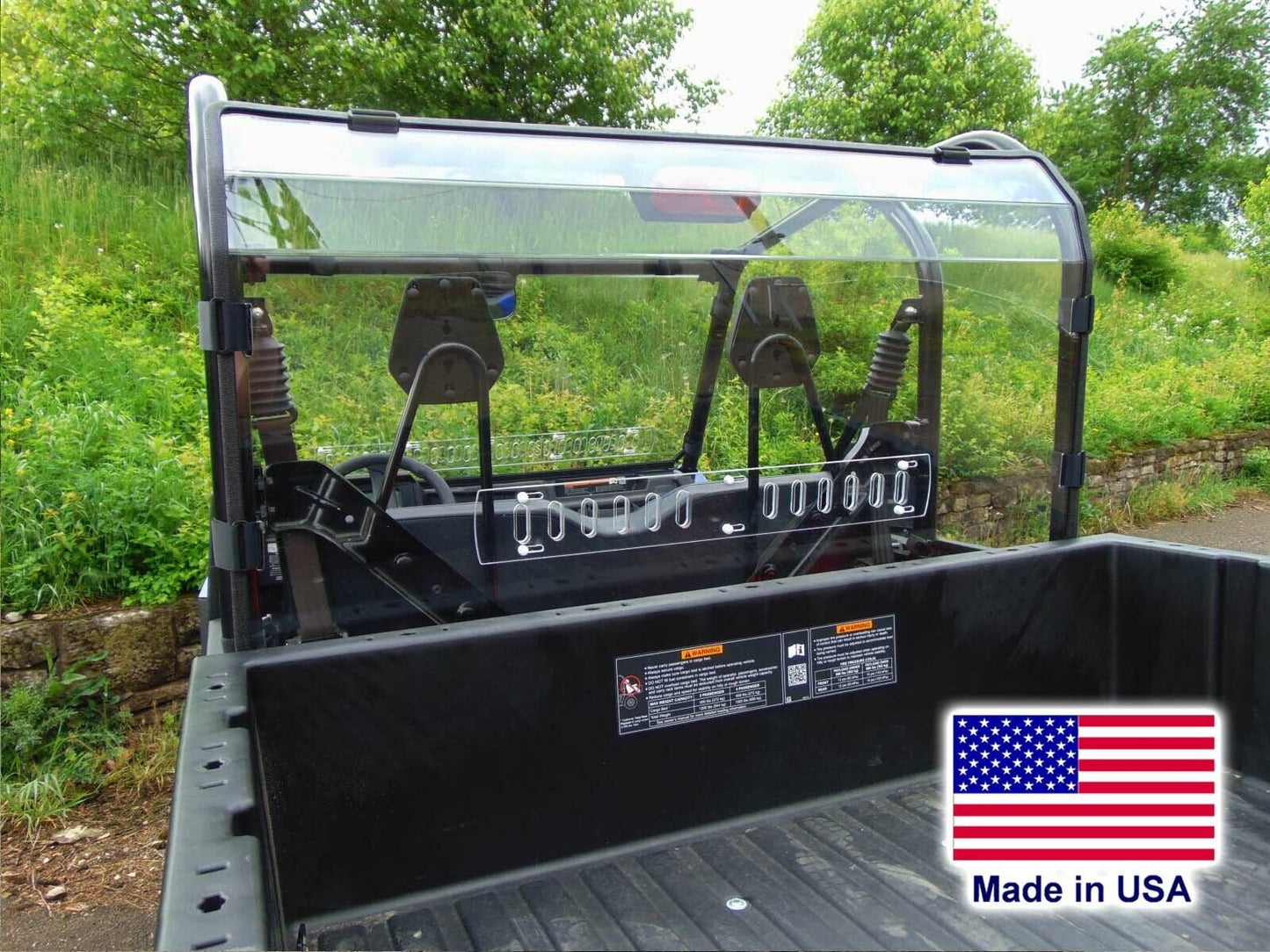 HARD REAR WINDOW for Arctic Cat Stampede - Polycarbonate - Travels Highway Speed