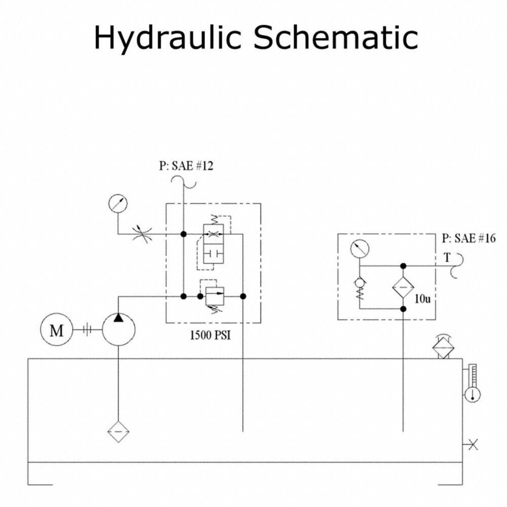 Hydraulic Power Unit - 1400 PSI - 230/460V - 10.5 GPM - 10HP - 30 Gallon - 3 Ph