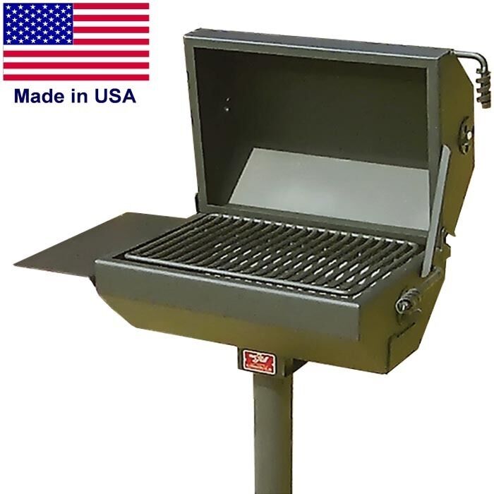 GRILL - PARK STYLE - 320 sq inch Cooking Area - Steel - Side Shelf - Commercial