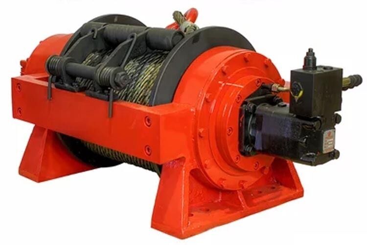 Hydraulic Winch - 29,700 LBS Cap - 13.5 Tons - Air & Manual Clutch - Commercial