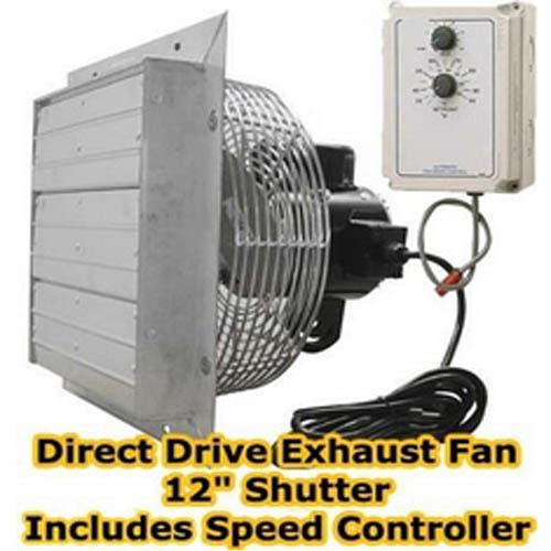 12" Exhaust Fan - 1200 CFM - 115/230 Volts - Variable Speed - Speed Controller