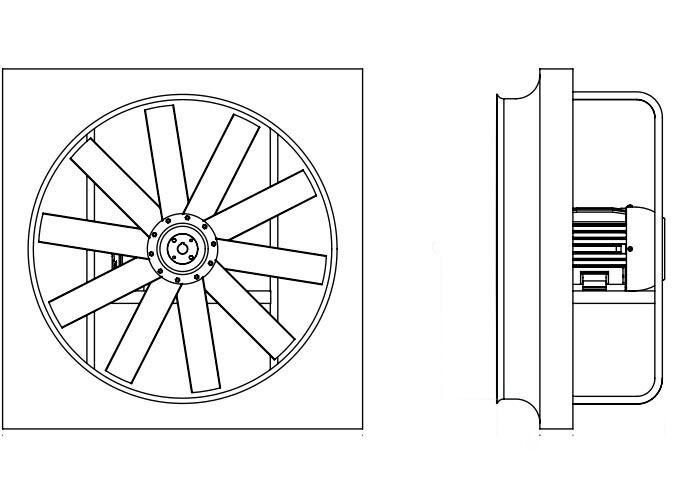36" Exhaust Fan - Direct Drive - 15,280 CFM - 2 HP - 230/460 Volts - 3 Phase