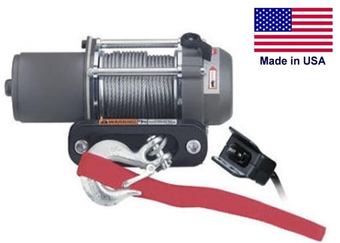 WINCH - Heavy Duty - 12 Volt DC - .4 Hp - 1,500 Lb Cap - 50 Ft of 5/32 Wire Rope