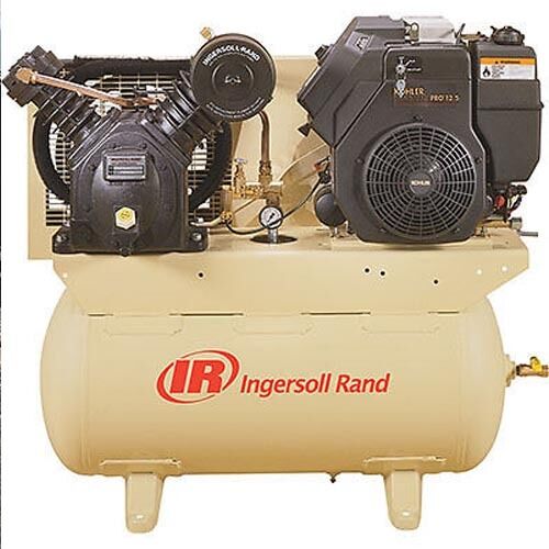 Stationary Air Compressor - Electric & Recoil - 30 Gallons - 175 PSI - 14 HP