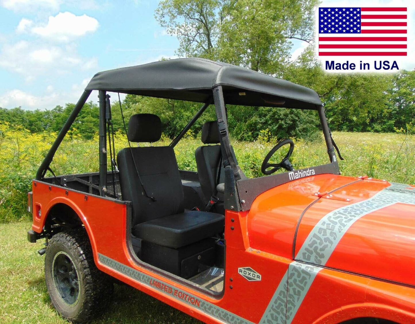 SOLID HARD Windshield & ROOF for Mahindra Roxor - Soft Top - Puncture Resistant