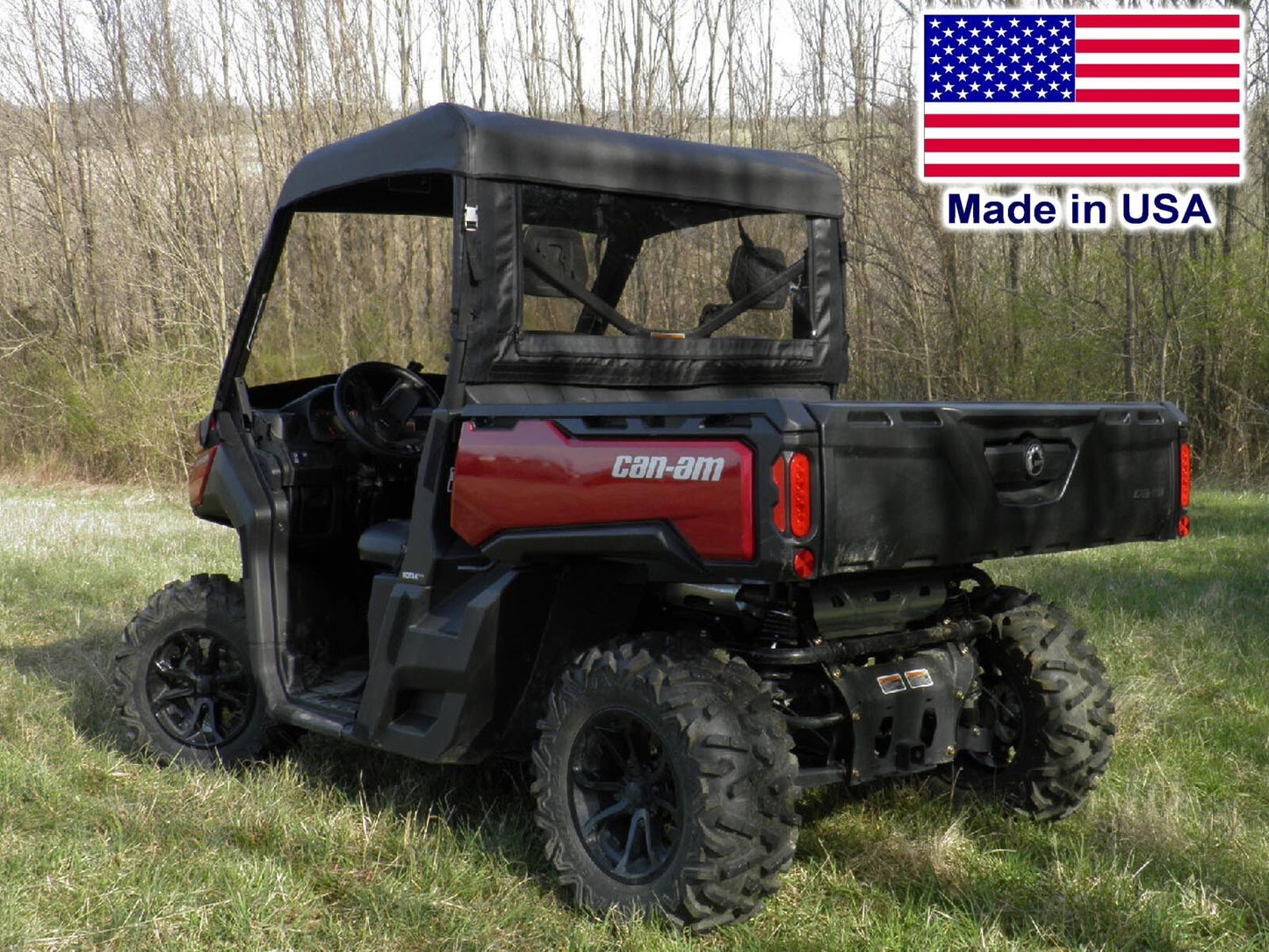 Can Am Defender Partial Cab Enclosure - HARD WINDSHIELD - Roof - Rear Window