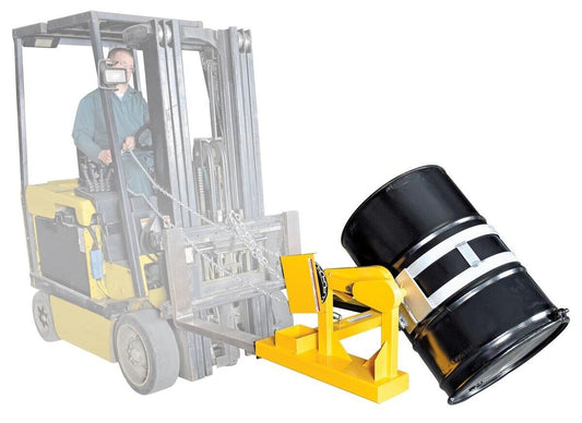 DRUM Lift Carrier & Tilt - Forklift Attachment - 1500 lbs & 55 Gal Drum Capacity