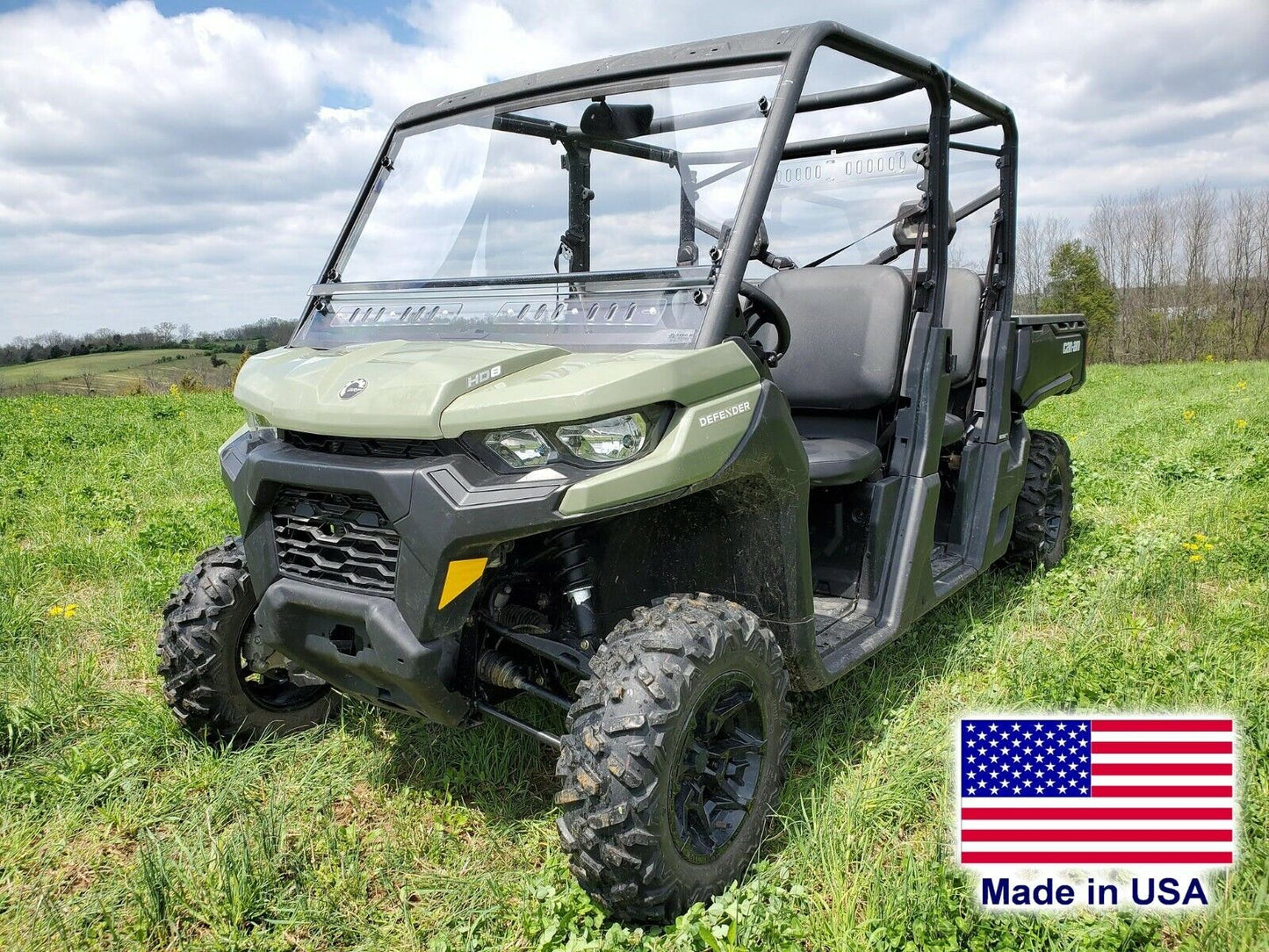 HARD WINDSHIELD for Can Am Defender Max - Travels Highway Speeds - Polycarbonate