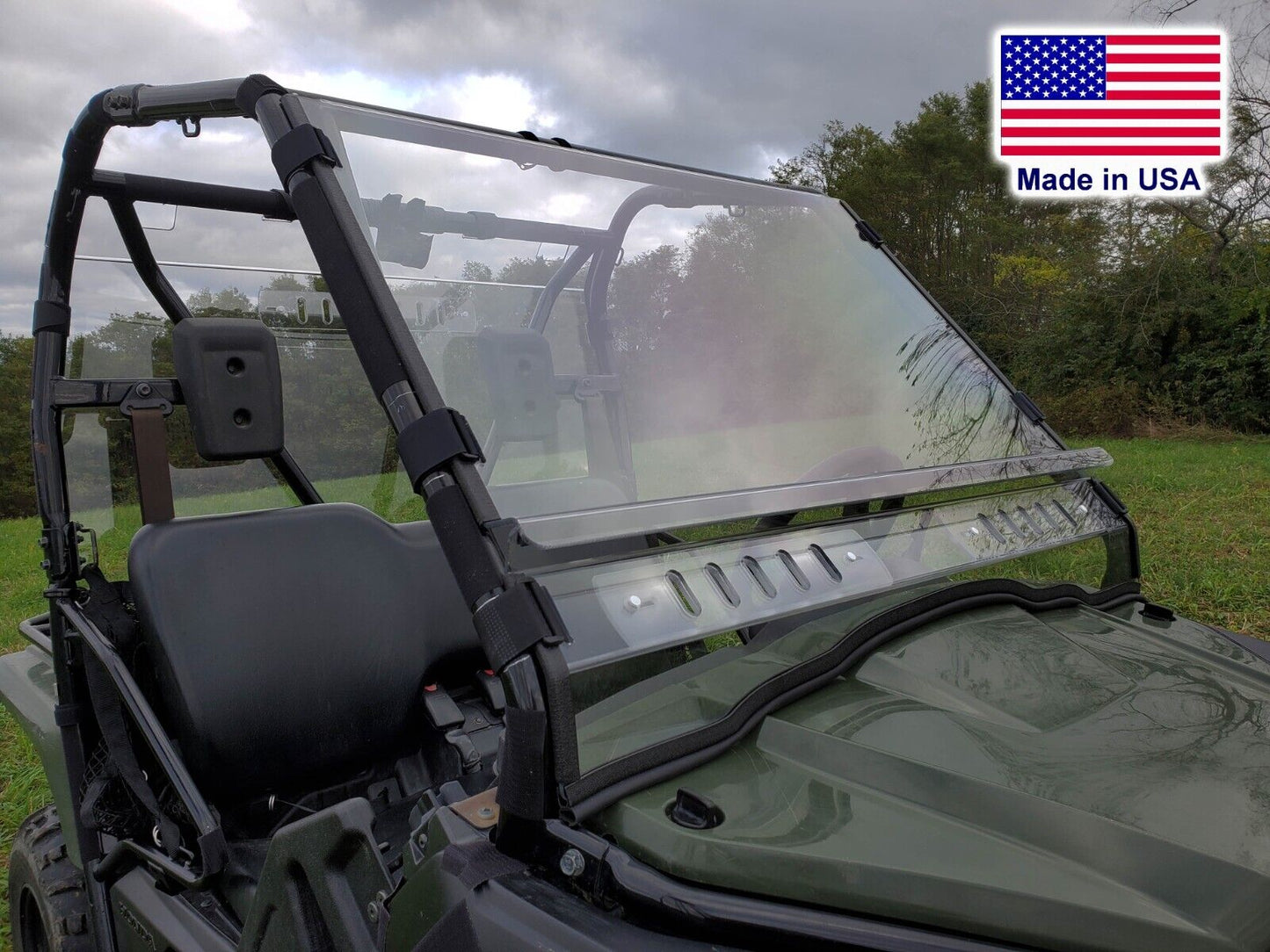 HARD WINDSHIELD for Honda Pioneer 500 - Polycarbonate - Withstands Highway Speed