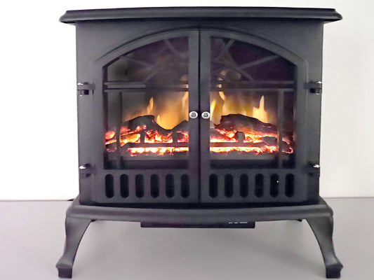 Electric Heater - 750 / 1500 Watts - Wood Burning Style - 2 Stage - 4,550 BTU