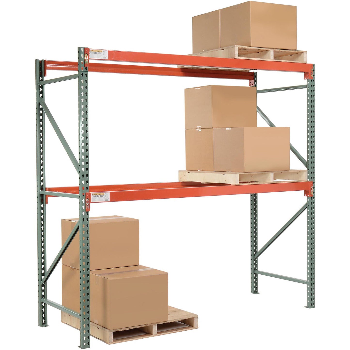 PALLET RACK - 48" W x 48" D x 120" H - 6,590 lbs Shelf Cap - Tear Drop Style