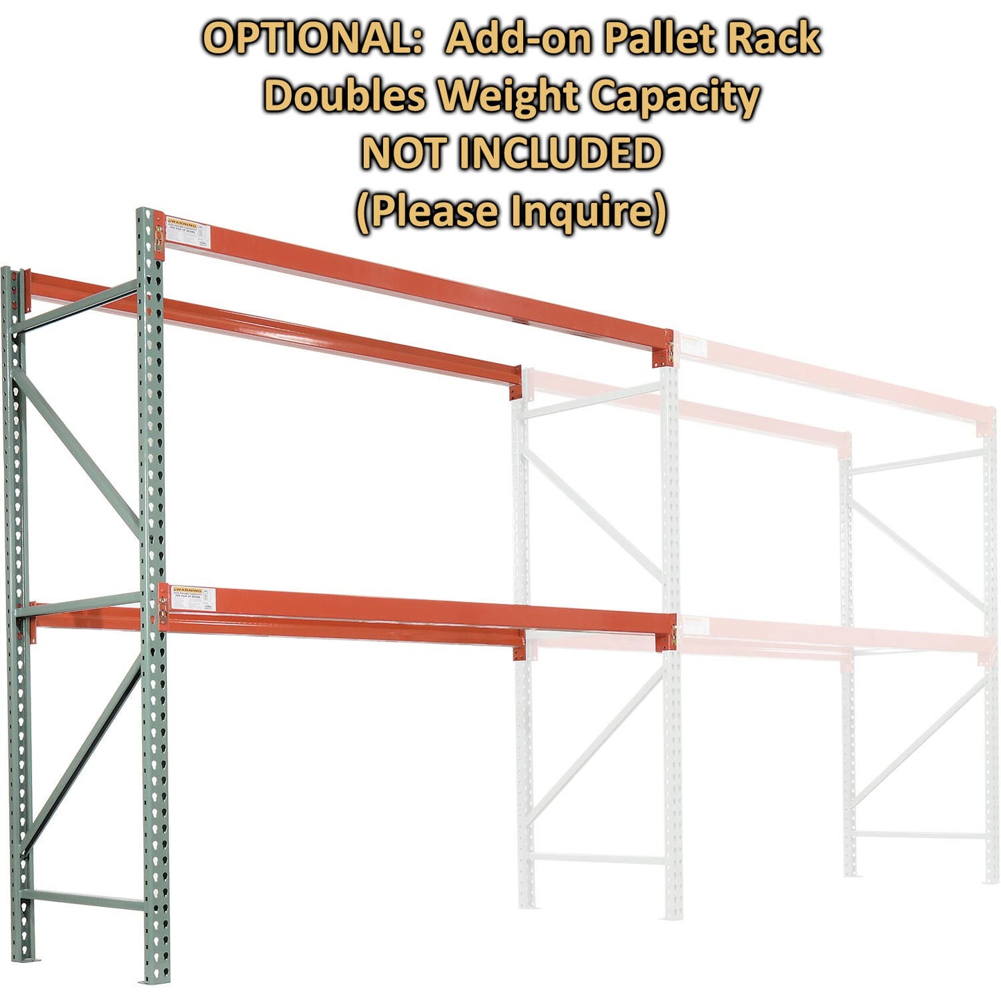 PALLET RACK - 96" W x 48" D x 96" H - 7,160 lbs Shelf Cap - Tear Drop Style