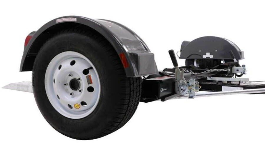 Tow Dolly - 4801 lbs Cap - Tilt Bed - Brakes - 42" to 78" Tread Width - Lights