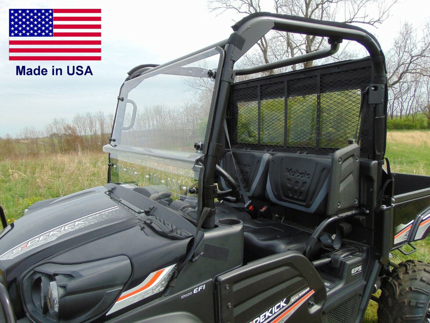 HARD WINDSHIELD for Kubota Sidekick RTV XG850 - Polycarbonate - Commercial