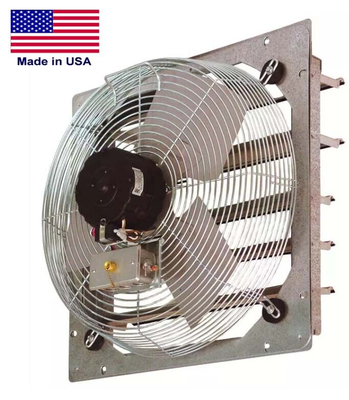 30" Wall Mount Exhaust Fan - 3950 CFM - 120 Volts - 1 Phase - 2 Speed - Shutter