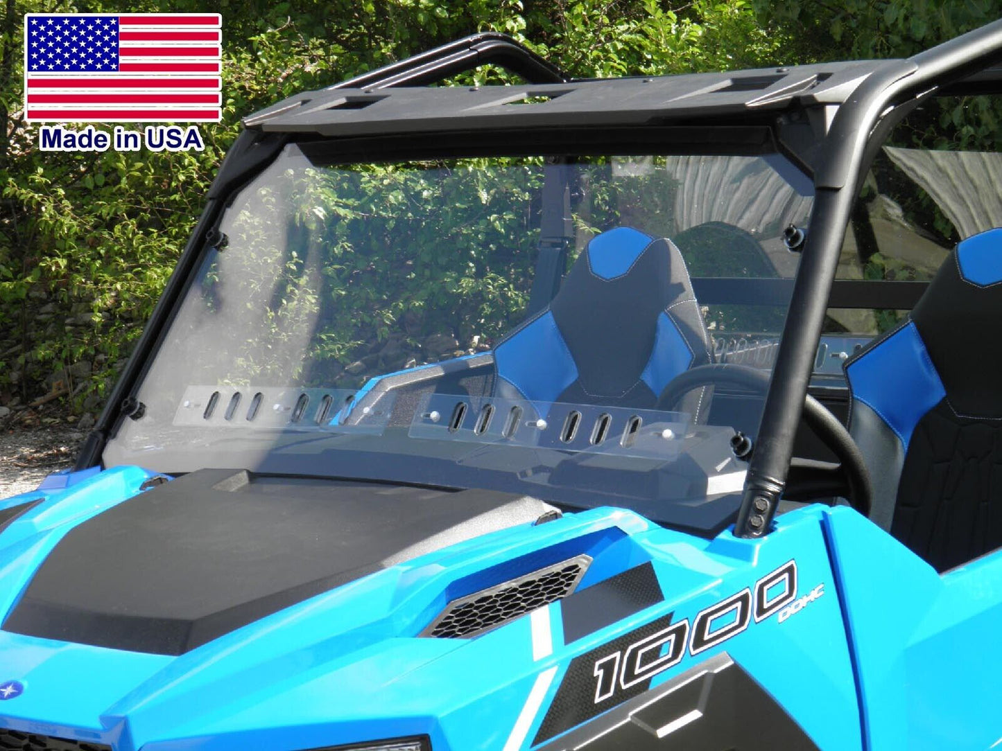 ROOF & HARD WINDSHIELD for Polaris General - Withstands Highway Speed - Soft Top